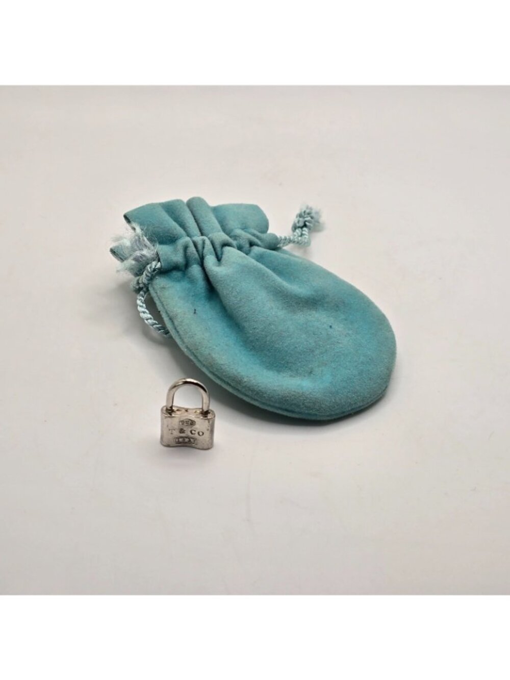 VTG Tiffany & Co 1837 Padlock Charm Sterling Silver 925 T&Co Lock Pendant Pouch - Picture 10 of 13